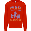 Dad With Three Daughters Funny Fathers Day Mens Sweatshirt Jumper Bright Red