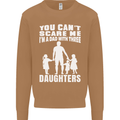 Dad With Three Daughters Funny Fathers Day Mens Sweatshirt Jumper Caramel Latte