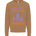 Dad With Three Daughters Funny Fathers Day Mens Sweatshirt Jumper Caramel Latte
