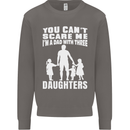 Dad With Three Daughters Funny Fathers Day Mens Sweatshirt Jumper Charcoal