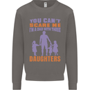Dad With Three Daughters Funny Fathers Day Mens Sweatshirt Jumper Charcoal