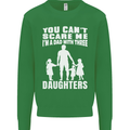 Dad With Three Daughters Funny Fathers Day Mens Sweatshirt Jumper Irish Green