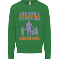 Dad With Three Daughters Funny Fathers Day Mens Sweatshirt Jumper Irish Green