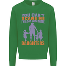 Dad With Three Daughters Funny Fathers Day Mens Sweatshirt Jumper Irish Green