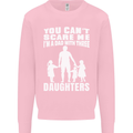 Dad With Three Daughters Funny Fathers Day Mens Sweatshirt Jumper Light Pink
