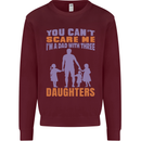 Dad With Three Daughters Funny Fathers Day Mens Sweatshirt Jumper Maroon