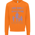 Dad With Three Daughters Funny Fathers Day Mens Sweatshirt Jumper Orange