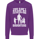 Dad With Three Daughters Funny Fathers Day Mens Sweatshirt Jumper Purple