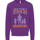 Dad With Three Daughters Funny Fathers Day Mens Sweatshirt Jumper Purple