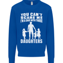 Dad With Three Daughters Funny Fathers Day Mens Sweatshirt Jumper Royal Blue