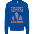 Dad With Three Daughters Funny Fathers Day Mens Sweatshirt Jumper Royal Blue