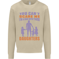Dad With Three Daughters Funny Fathers Day Mens Sweatshirt Jumper Sand
