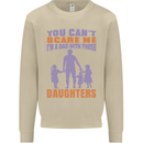 Dad With Three Daughters Funny Fathers Day Mens Sweatshirt Jumper Sand