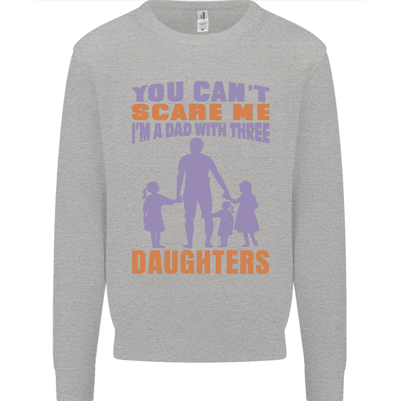 Dad With Three Daughters Funny Fathers Day Mens Sweatshirt Jumper Sports Grey