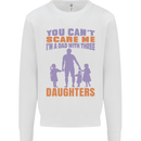 Dad With Three Daughters Funny Fathers Day Mens Sweatshirt Jumper White