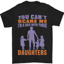 Dad With Three Daughters Funny Fathers Day Mens T-Shirt Cotton Gildan Black