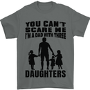 Dad With Three Daughters Funny Fathers Day Mens T-Shirt Cotton Gildan Charcoal