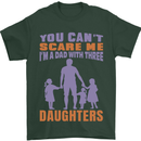 Dad With Three Daughters Funny Fathers Day Mens T-Shirt Cotton Gildan Forest Green