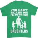 Dad With Three Daughters Funny Fathers Day Mens T-Shirt Cotton Gildan Irish Green