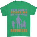 Dad With Three Daughters Funny Fathers Day Mens T-Shirt Cotton Gildan Irish Green