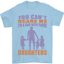 Dad With Three Daughters Funny Fathers Day Mens T-Shirt Cotton Gildan Light Blue