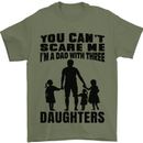 Dad With Three Daughters Funny Fathers Day Mens T-Shirt Cotton Gildan Military Green