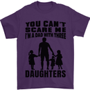 Dad With Three Daughters Funny Fathers Day Mens T-Shirt Cotton Gildan Purple