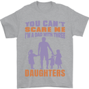 Dad With Three Daughters Funny Fathers Day Mens T-Shirt Cotton Gildan Sports Grey