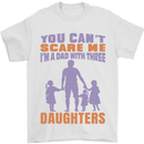 Dad With Three Daughters Funny Fathers Day Mens T-Shirt Cotton Gildan White