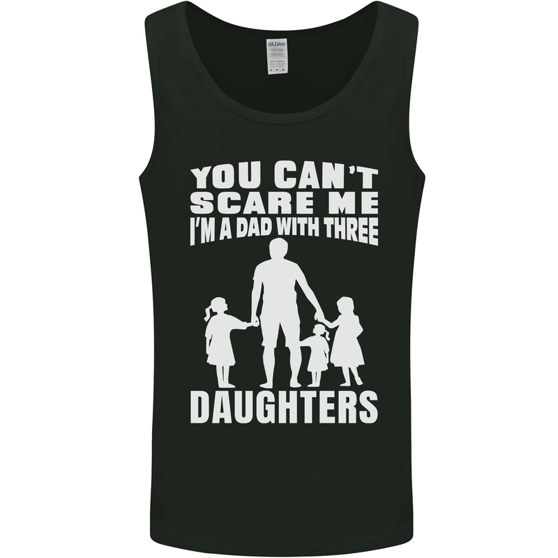 Dad With Three Daughters Funny Fathers Day Mens Vest Tank Top Black
