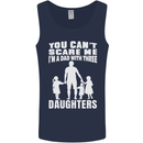 Dad With Three Daughters Funny Fathers Day Mens Vest Tank Top Navy Blue