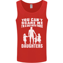 Dad With Three Daughters Funny Fathers Day Mens Vest Tank Top Red