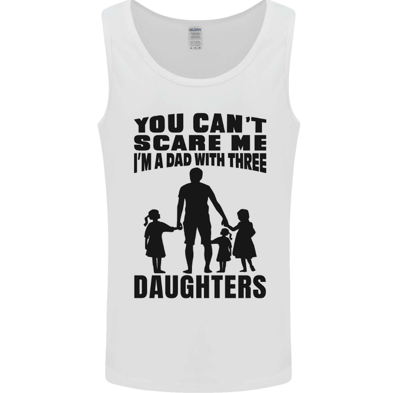 Dad With Three Daughters Funny Fathers Day Mens Vest Tank Top White