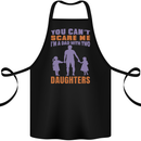 Dad With Two Daughters Funny Fathers Day Cotton Apron 100% Organic Black