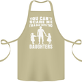 Dad With Two Daughters Funny Fathers Day Cotton Apron 100% Organic Khaki