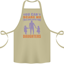Dad With Two Daughters Funny Fathers Day Cotton Apron 100% Organic Khaki