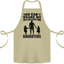 Dad With Two Daughters Funny Fathers Day Cotton Apron 100% Organic Khaki
