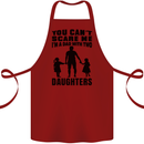 Dad With Two Daughters Funny Fathers Day Cotton Apron 100% Organic Maroon