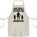Dad With Two Daughters Funny Fathers Day Cotton Apron 100% Organic Natural