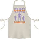 Dad With Two Daughters Funny Fathers Day Cotton Apron 100% Organic Natural