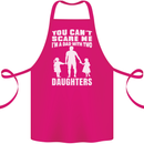 Dad With Two Daughters Funny Fathers Day Cotton Apron 100% Organic Pink