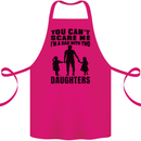 Dad With Two Daughters Funny Fathers Day Cotton Apron 100% Organic Pink