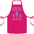 Dad With Two Daughters Funny Fathers Day Cotton Apron 100% Organic Pink