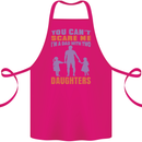 Dad With Two Daughters Funny Fathers Day Cotton Apron 100% Organic Pink