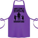 Dad With Two Daughters Funny Fathers Day Cotton Apron 100% Organic Purple