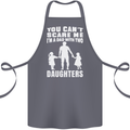Dad With Two Daughters Funny Fathers Day Cotton Apron 100% Organic Steel