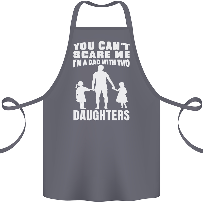 Dad With Two Daughters Funny Fathers Day Cotton Apron 100% Organic Steel
