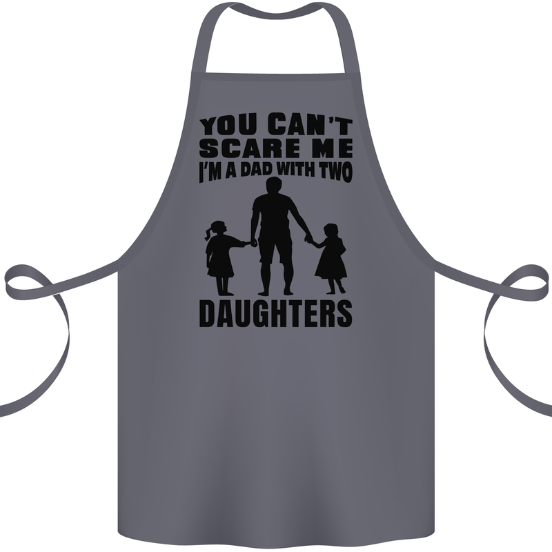 Dad With Two Daughters Funny Fathers Day Cotton Apron 100% Organic Steel