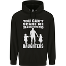 Dad With Two Daughters Funny Fathers Day Mens 80% Cotton Hoodie Black