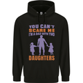 Dad With Two Daughters Funny Fathers Day Mens 80% Cotton Hoodie Black